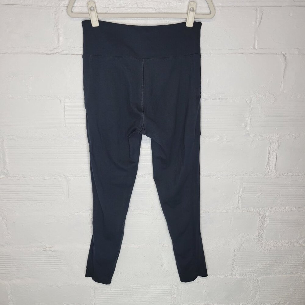 Eddie Bauer Women's Large Cargo Leggings Black Zipper Pockets